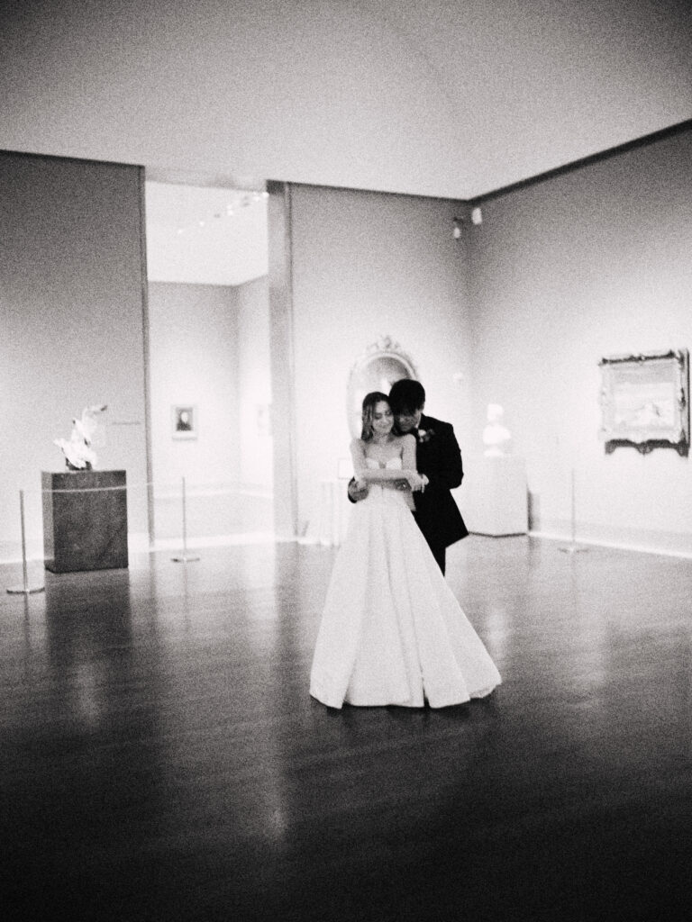 A private first dance as husband and wife at MFAH