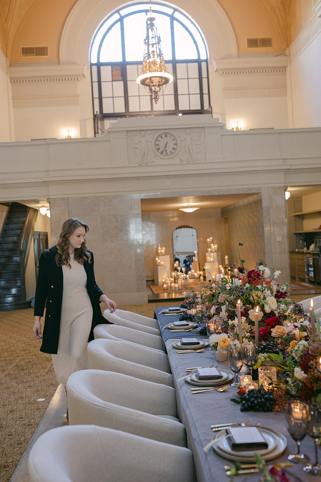 galveston wedding planner setting up details at an event