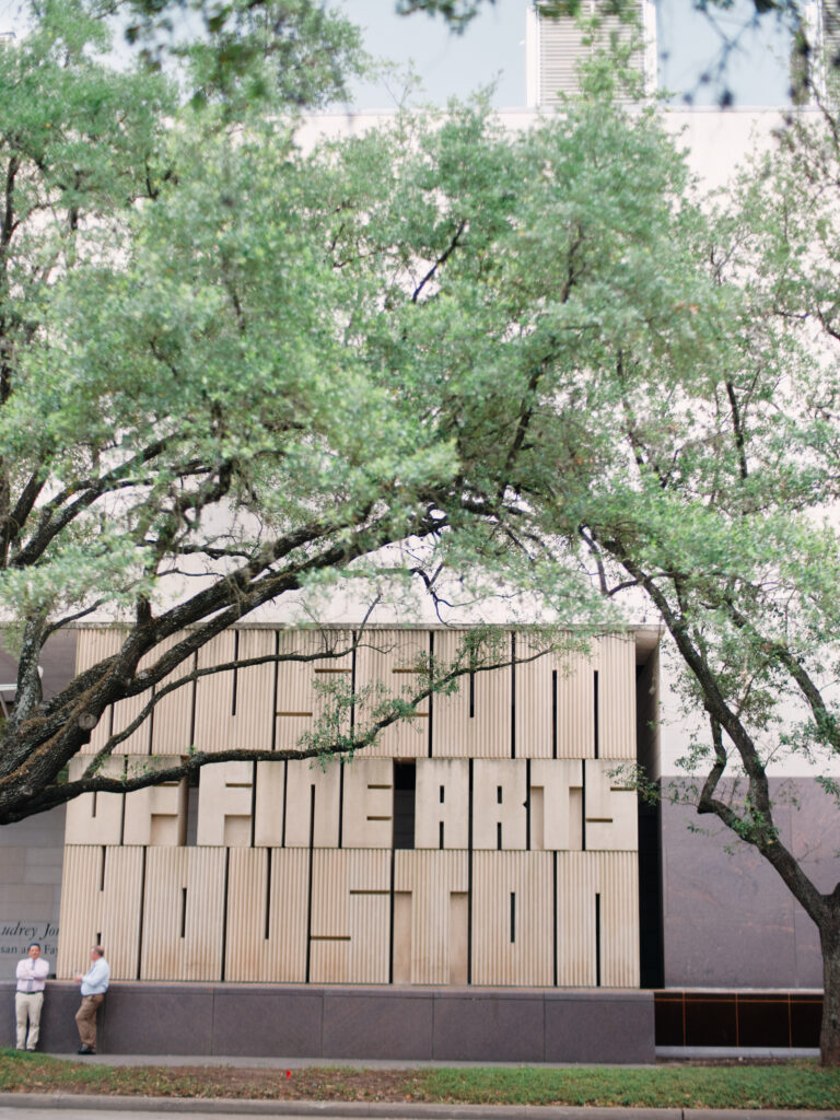 outside of the audrey jones beck building at the museum of fine arts houston