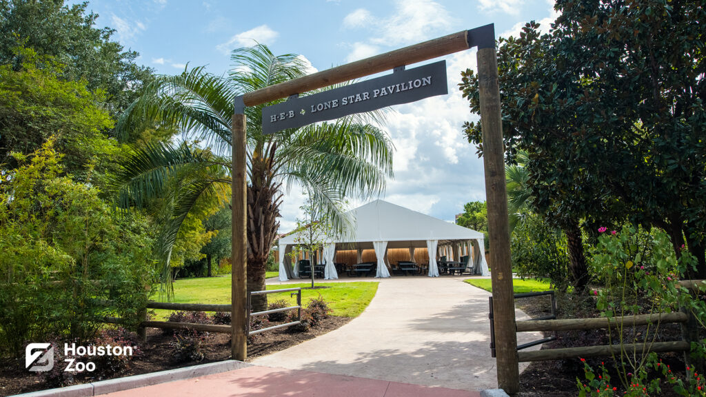 Tented wedding venue inside the houston zoo