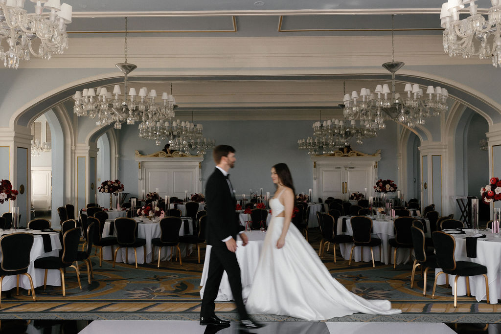 Wedding Couple at the ballroom of the Grand Galvez