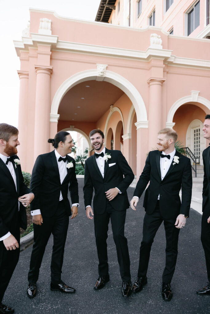 Groom with her Groomsmen at Grand Galvez