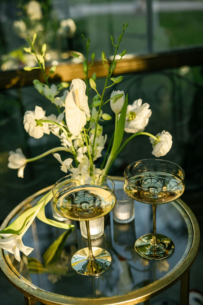 Wedding reception details at the Bryan Museum Conservatory.