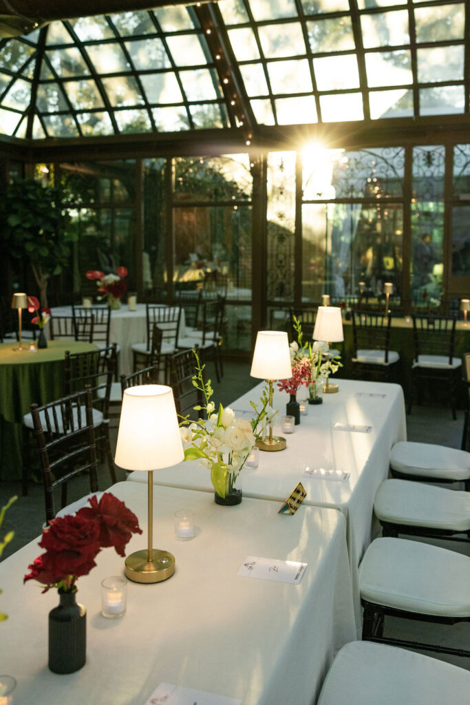 Table decor details at the Bryan Museum Conservatory.