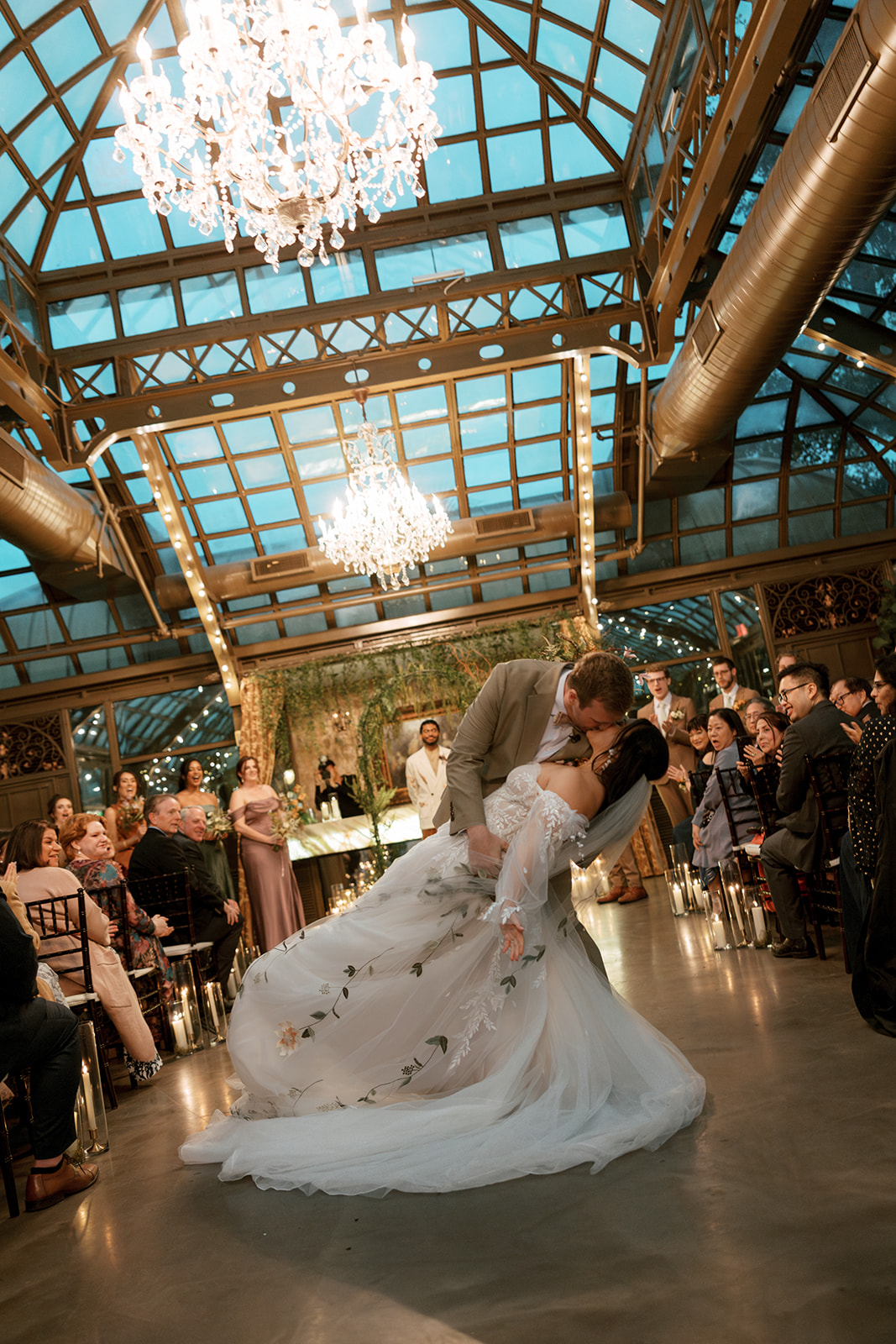 Wedding ceremony inside the bRYAN mUSEUM cONSERVATORY