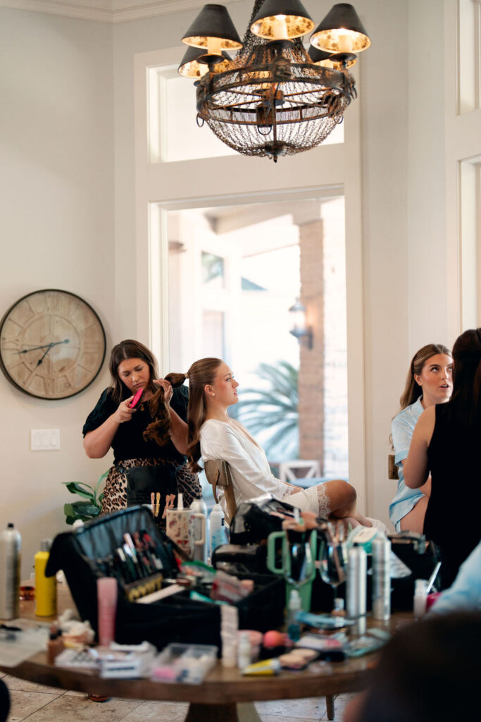 Bride preparations for her real Wedding at Galveston City National Bank Museum