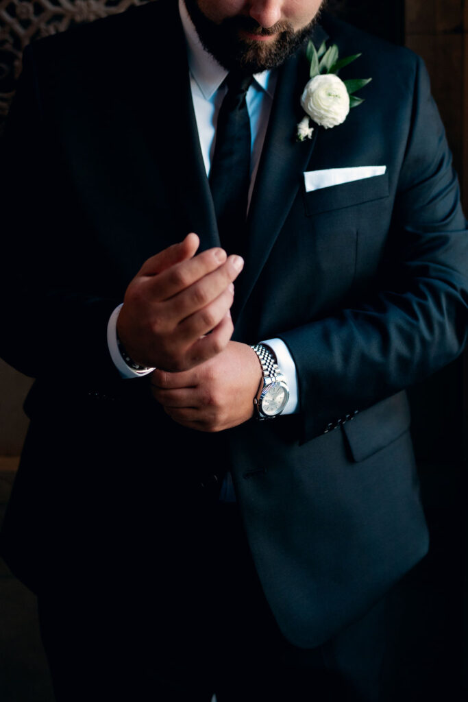 Groom prepares for his Real Wedding at Galveston City National Bank Museum